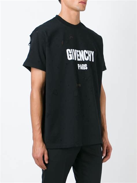 mens black givenchy t shirt|givenchy distressed t shirt.